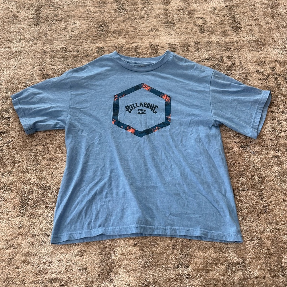 Billabong Kids Hexagon Graphic Tee in Light Blue
